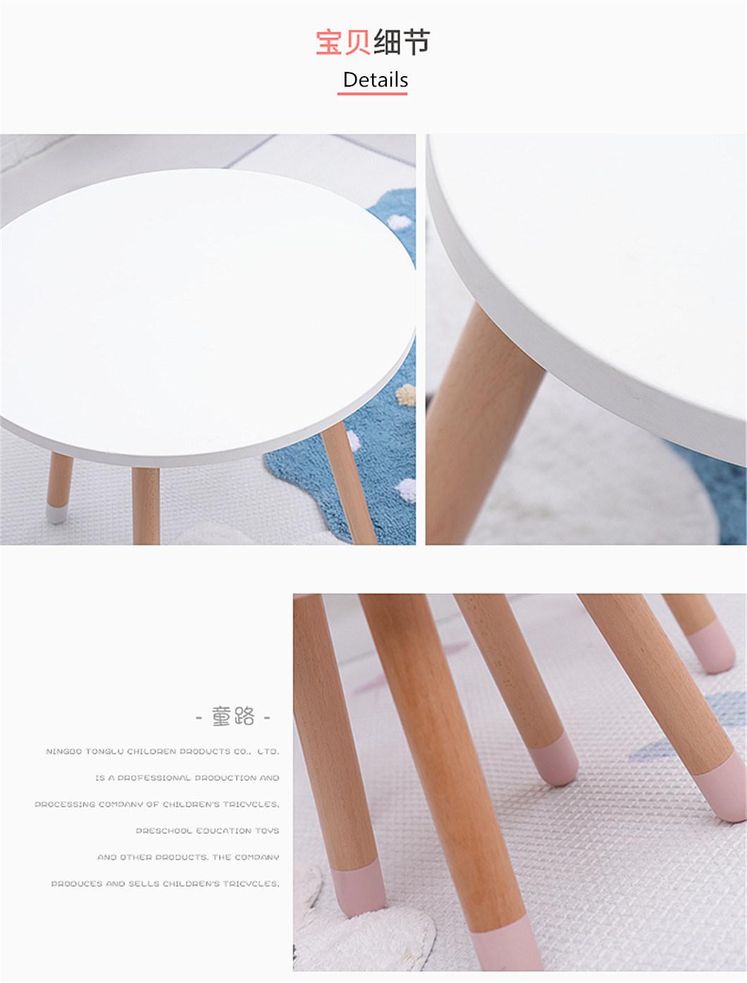 Factory Supply Modern Children Wooden Round Table and Chair Kids Furniture Set