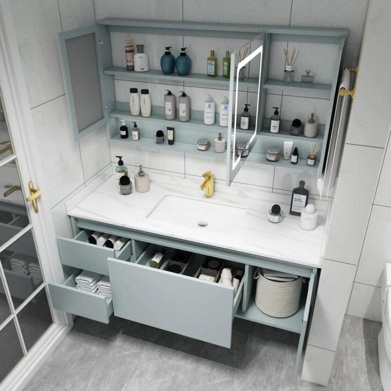 Modern Light Luxury Melamine Bathroom Cabinet with Intelligent Mirror