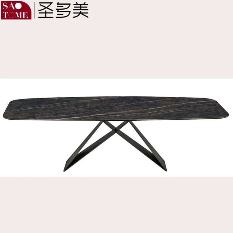 Modern Living Room Dining Room Furniture M-Shaped Steel Foot Dining Table