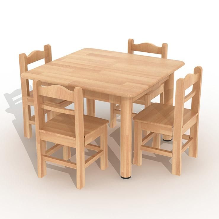 Preschool Rectangle Table Solid Beech Furniture for Children