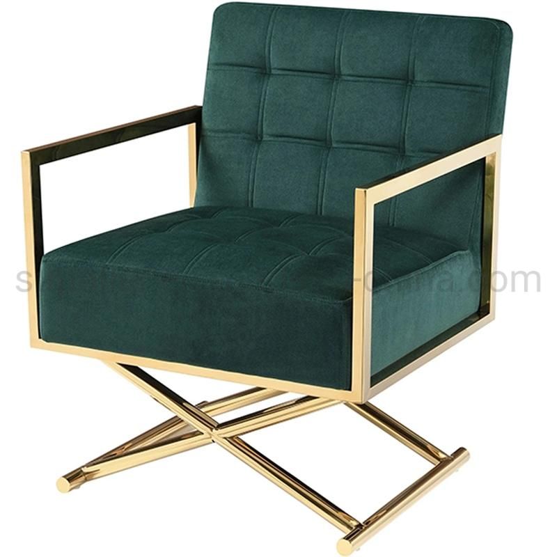 American Style Living Room Furniture Metal Frame Fabric Sofa Chair