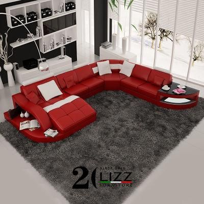 Modern Home Furniture Leather Living Room Corner Sofa