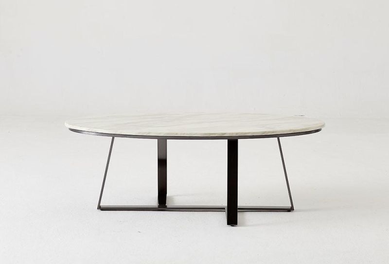 Apartment Furniture Carbon Steel Grey Marble Tea Table Home Furniture