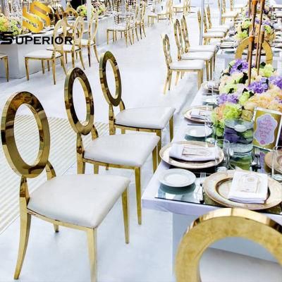 Hot Sale Stainless Steel Banquet Wedding Round Back Dinner Chairs