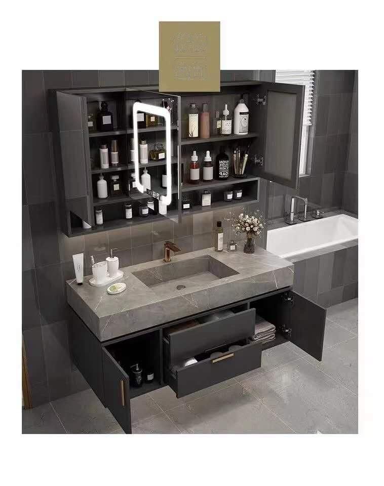 Modern Wall Mounted Solid Wood Bathroom Hotel Home Furniture