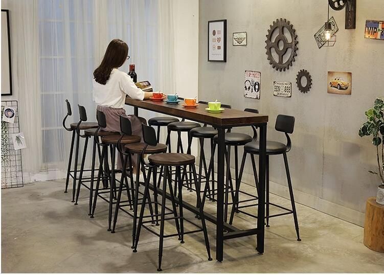 Metal High Top Bar Stool Chairs Cast Iron High Chair and High Table Cafe Furniture