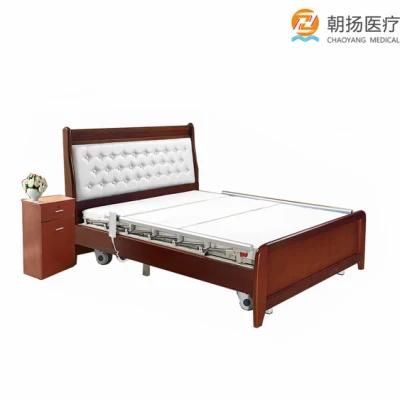 Three Function Adjustable Wooden Modern Mobile Nursing Hospital Bed Elderly Electric Home Care Bed