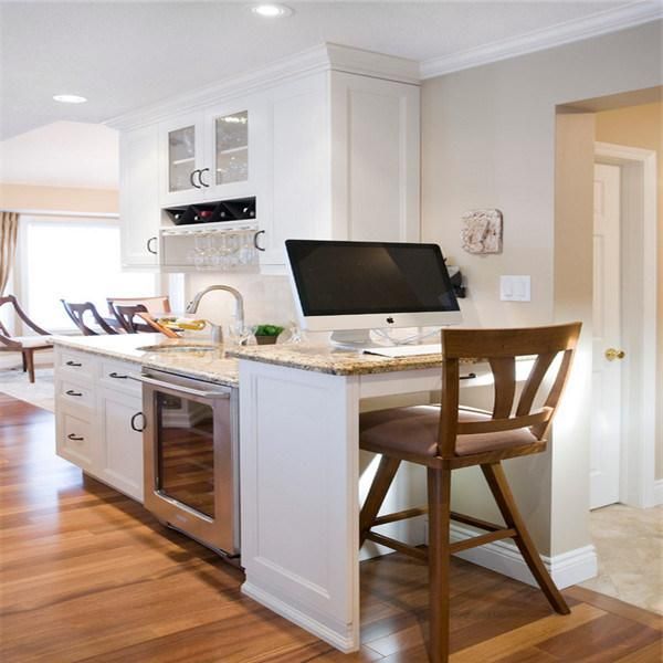 Red Lacquer with Wood Veneer Kitchen Furniture