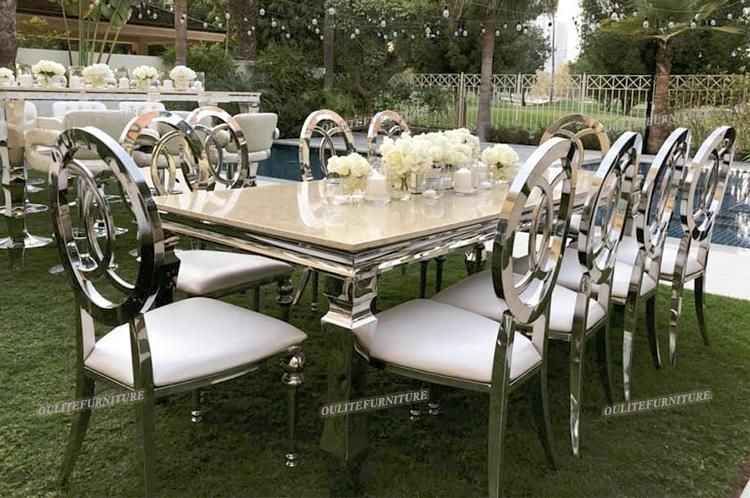 Silver Frame Wedding Louis Dining Chair for Hotel Event