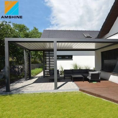 Garden Patio Furniture Kits Aluminum Pergola Shutter Modern Louver Roof Outdoor Furniture