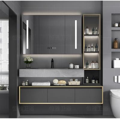 Nordic Modern Simple Bathroom Cabinet Intelligent Mirror Cabinet Solid Wood