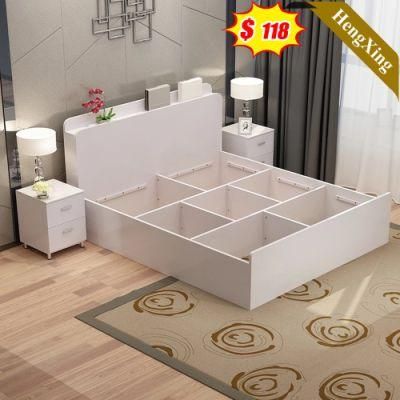 Chinese Bedroom Furniture Sets Modern Simple Home Wooden White King Size with Storage