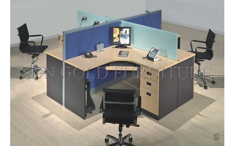 4-Person Staff Working Group Melamine Office Partition Desk (SZ-WST641)