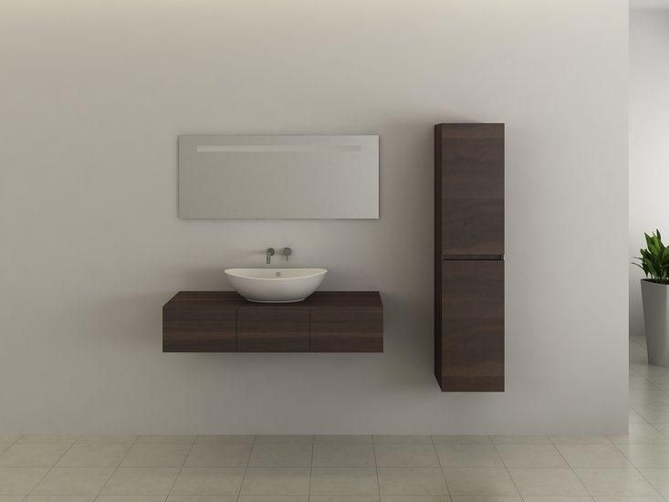 Modern Style Melamine Double Sink Bathroom Vanity with Mirror Cabinet