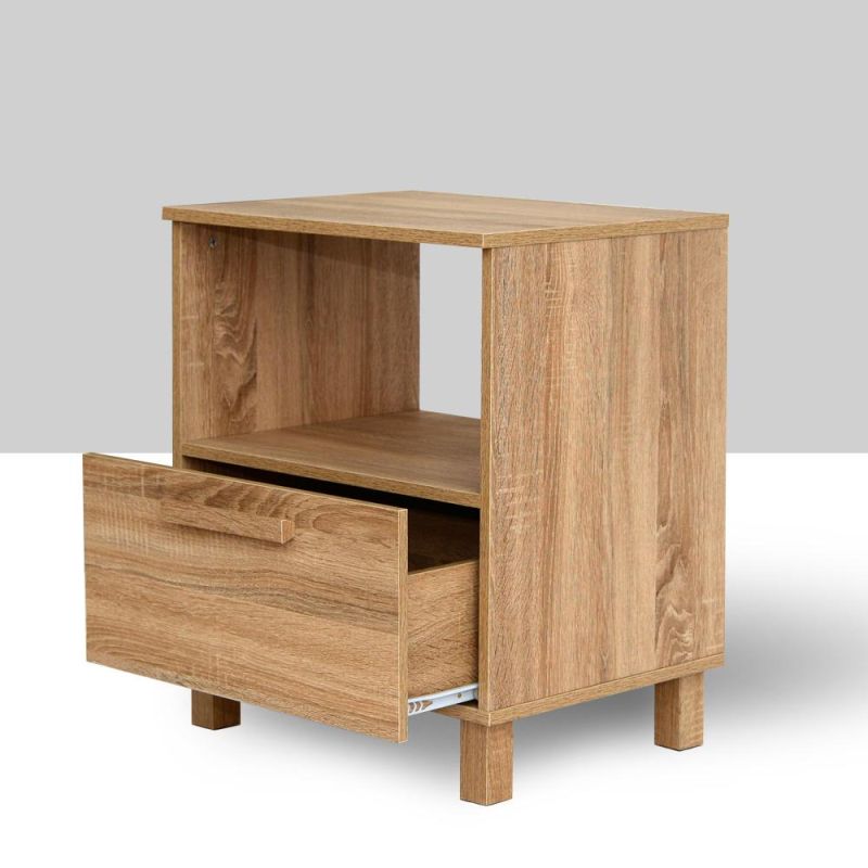 Easy Assemble Nightstand with 1 Drawer Bedside Bedroom Furniture