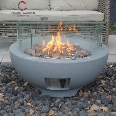 Outdoor Concrete Gas Fire Table, Fire Bowl or Fire Pit Table From Charm Garden