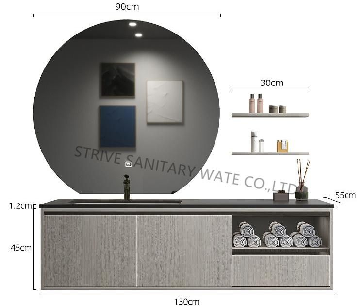 Modern Luxury Wall Mounted Bathroom Vanity with Touch Switch LED Mirror