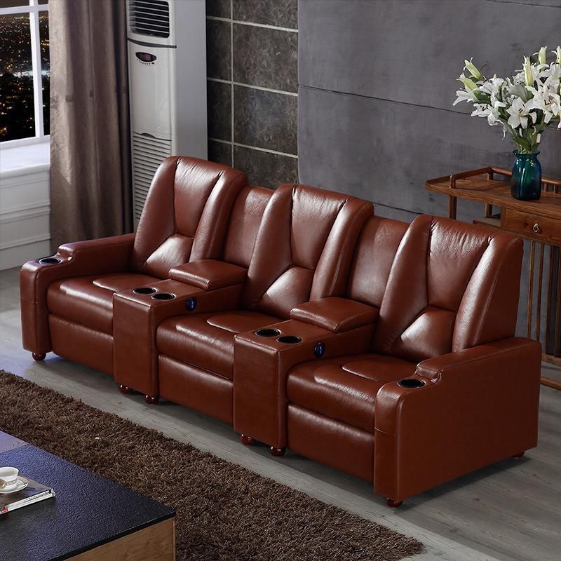 3 Seater Cinema Chair Furniture Modern Recliner Massage Leather Sofa