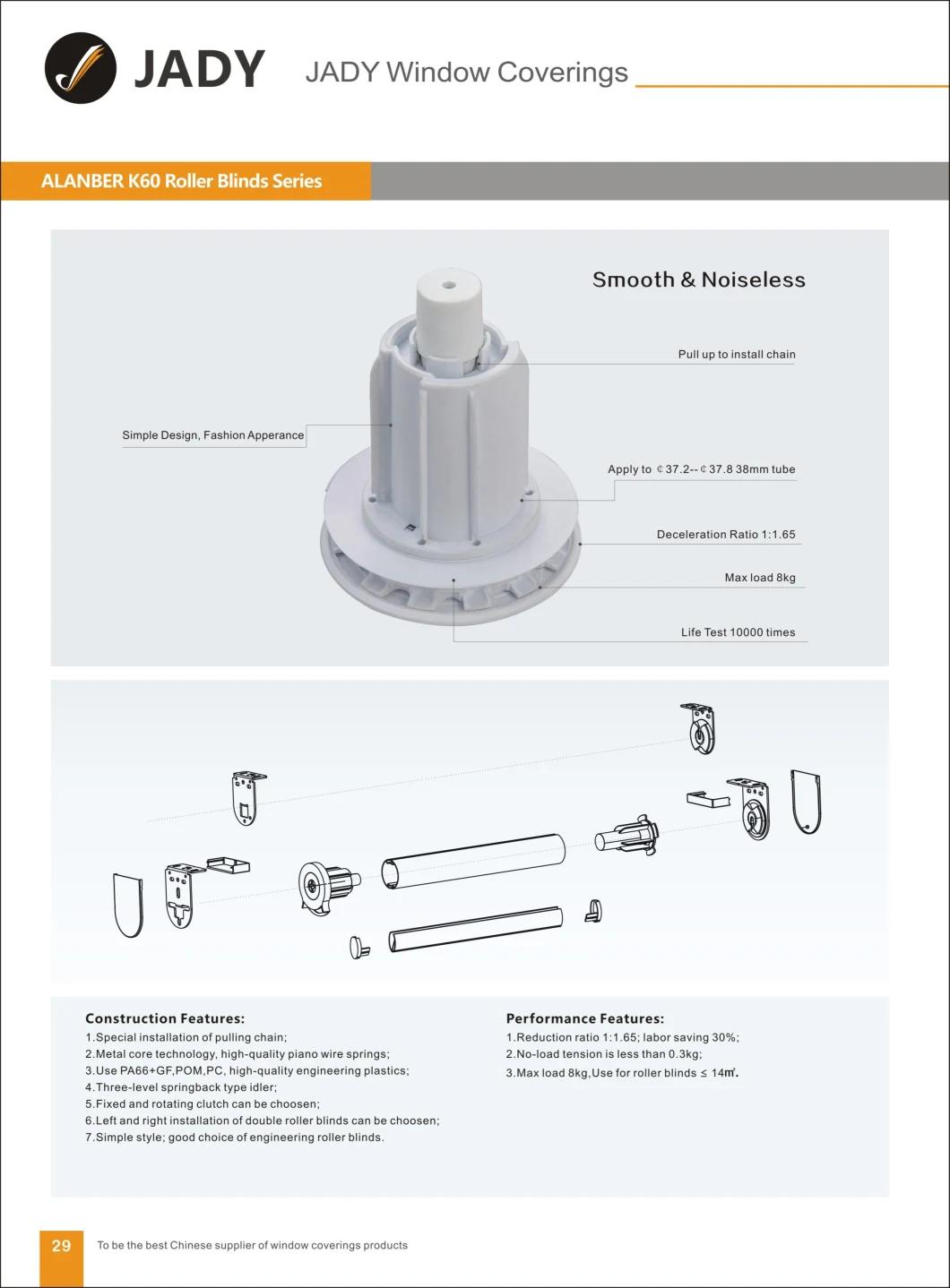 K60-38mm Fixed Deceleration Clutch Roller Blinds Components, for Window Blinds