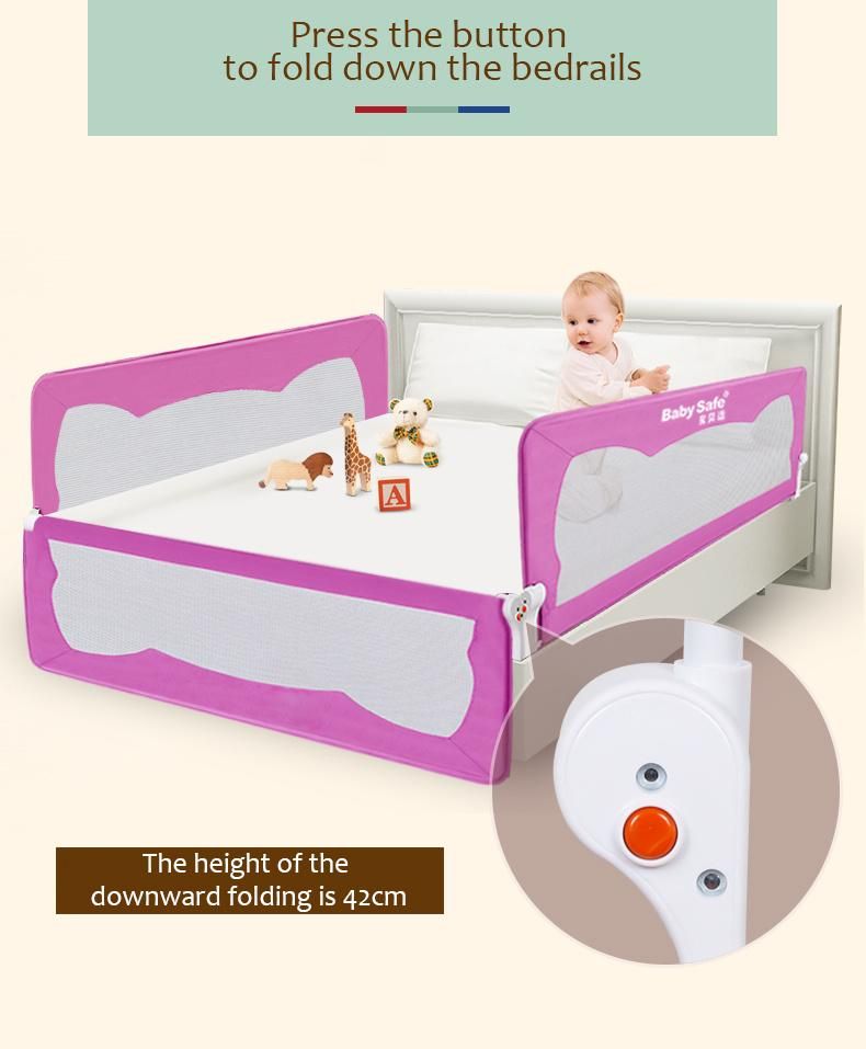 Portable Pink Blue Foldable Baby Bed Side Rail