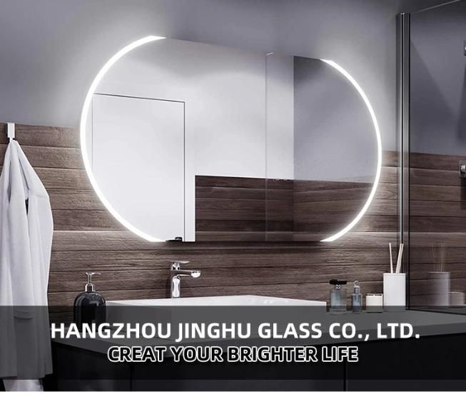 Jinghu Popular Model Wall Mounting Bathroom LED Makeup Furniture Mirror