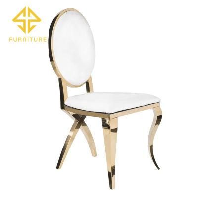 Modern Hotel Event Furniture Gold Stainless Steel Classic Wedding Dining Chair