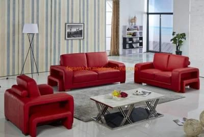 Modern 1 2 3 Seater Home Furniture European Style Top Grain Leather Fabric PU PVC Living Room Sofa Set