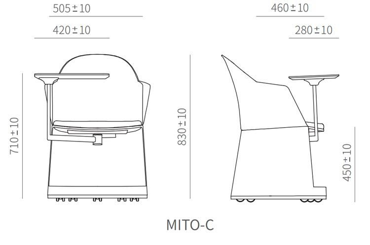 Modern Plastic Office Chair with Functional Storage Space for Classroom and Conference Chair