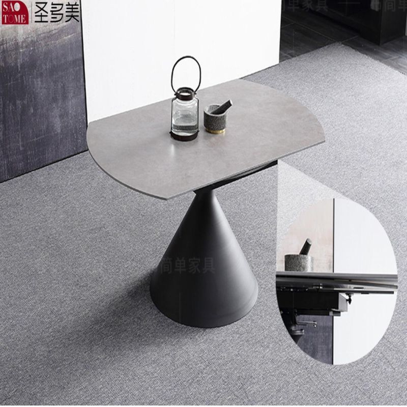 Modern Table Restaurant Round Real Slate Top Dining Table