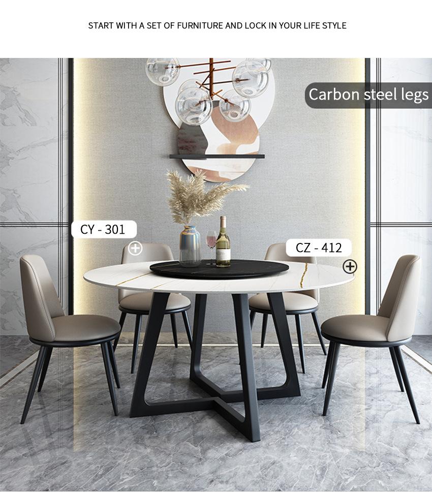 Nordic Home Furniture Set Modern with Gold Legs Dining Chairs