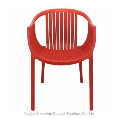 Wholesale Outdoor Furniture Modern Style Garden Furniture Waco Plastic Chair Eco-Friendly PP Armrest Dining Chair