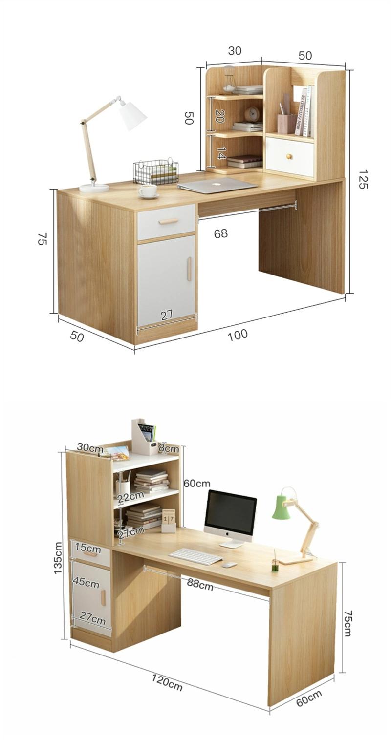 Wooden Modern Home Living Room Furniture Set Sample Desk Study Table with Bookself