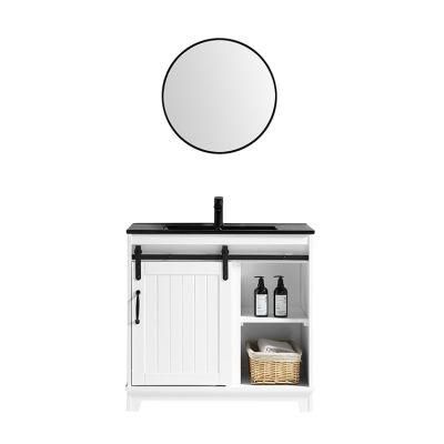 Modern Floor Mounted Goldea Hangzhou Bathroom Mirror Cabinet Standing MDF