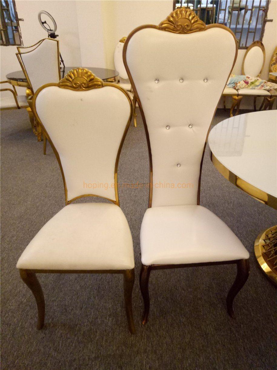 Wholesale Classic Furniture Gold Round Back Metal Sponge Wedding Chair Stainless Steel Dining Chair Modern Outdoor Home Living Dining Room Furniture Chair