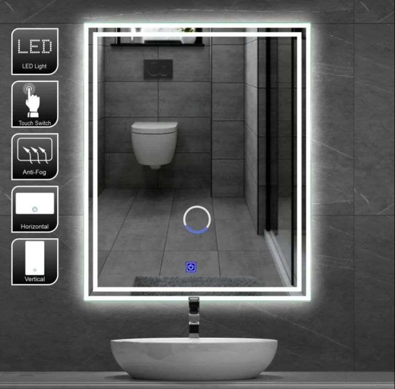 Anti-Fog Modern Bathroom LED Mirror for Wall