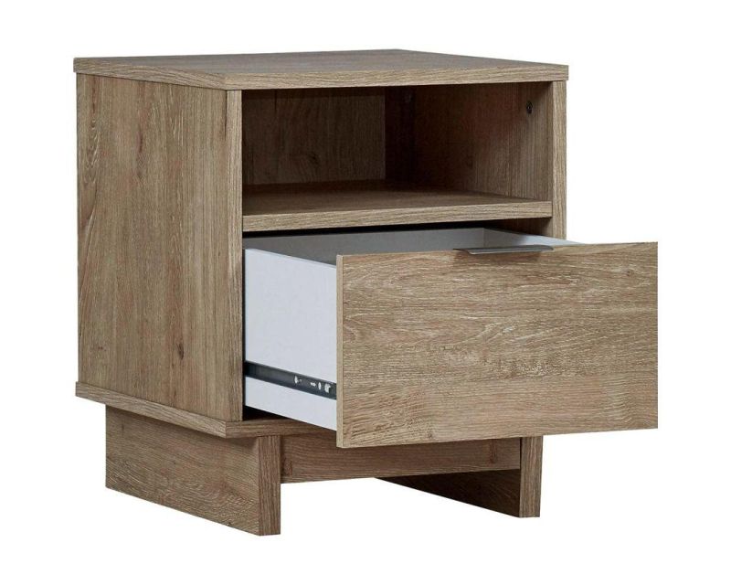 Modern Single Drawer Nightstand, Light Brown