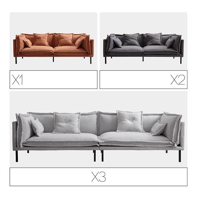 Modern and Simply Design 3 Seater Fabric Sectional Sofa Bed for Home Living Room Furniture