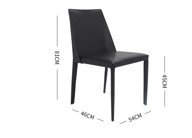 Home Living Room Furniture Full Colored PU Dining Chair with Metal Legs