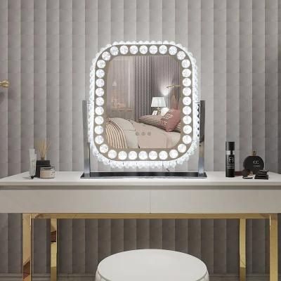 Hair Salon Table LED Crystal Makeup Mirror Cosmetic Household Products Mirror