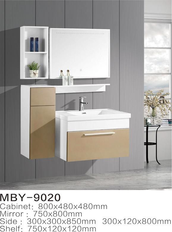 PVC Material and Ceramic Basin Bathroom Cabinet with Drawers