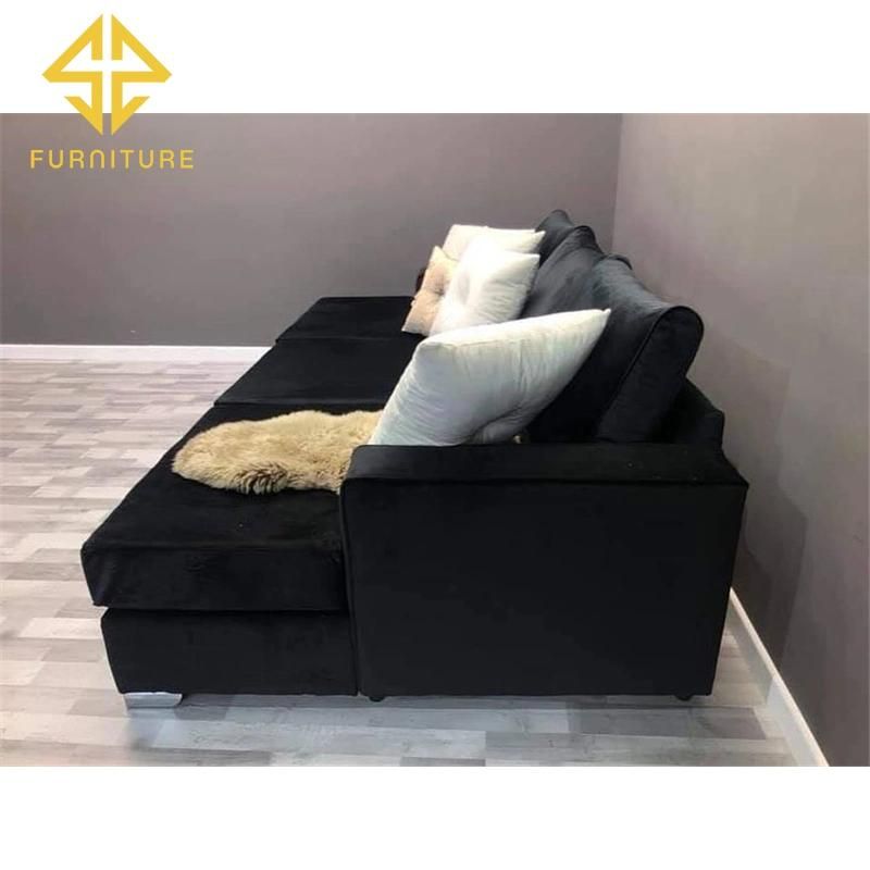 Sawa Modern Luxury American Style Metal Legs Fabric Living Room Dog Couch Sofa Bed for Home Furniture