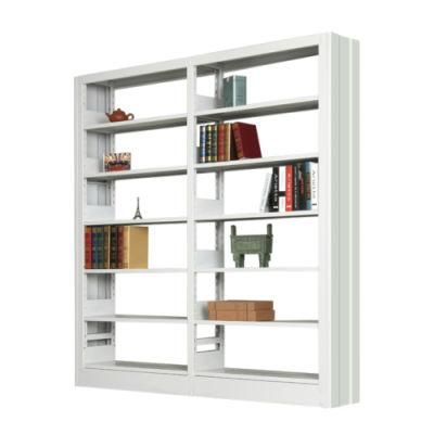 Modern Bookcase Design Metal Double Sided Fashion Steel School Library Bookshelf