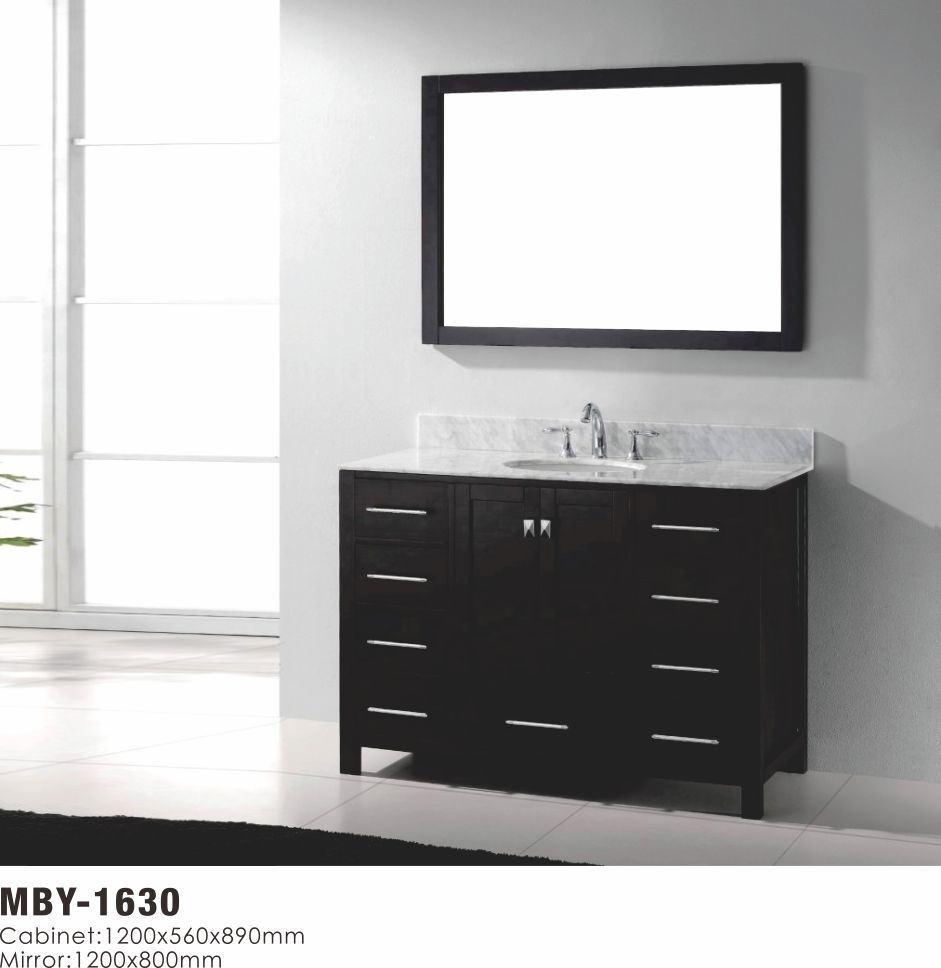 Wood Bathroom Vanity with Marble Top Fashion Cabinet Vanity