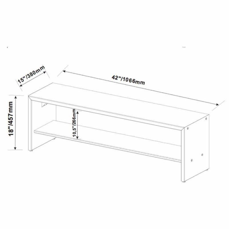 2 Tier Asymmetrical Solid Wood TV Stand for Tvs up to 50 Inches, 60 Inch, Amber