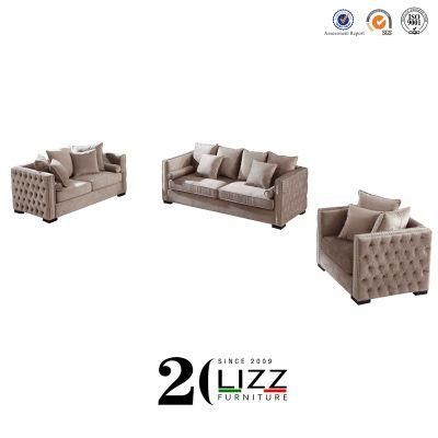 UK Style Furniture Modern Living Room Velvet Fabric Couches