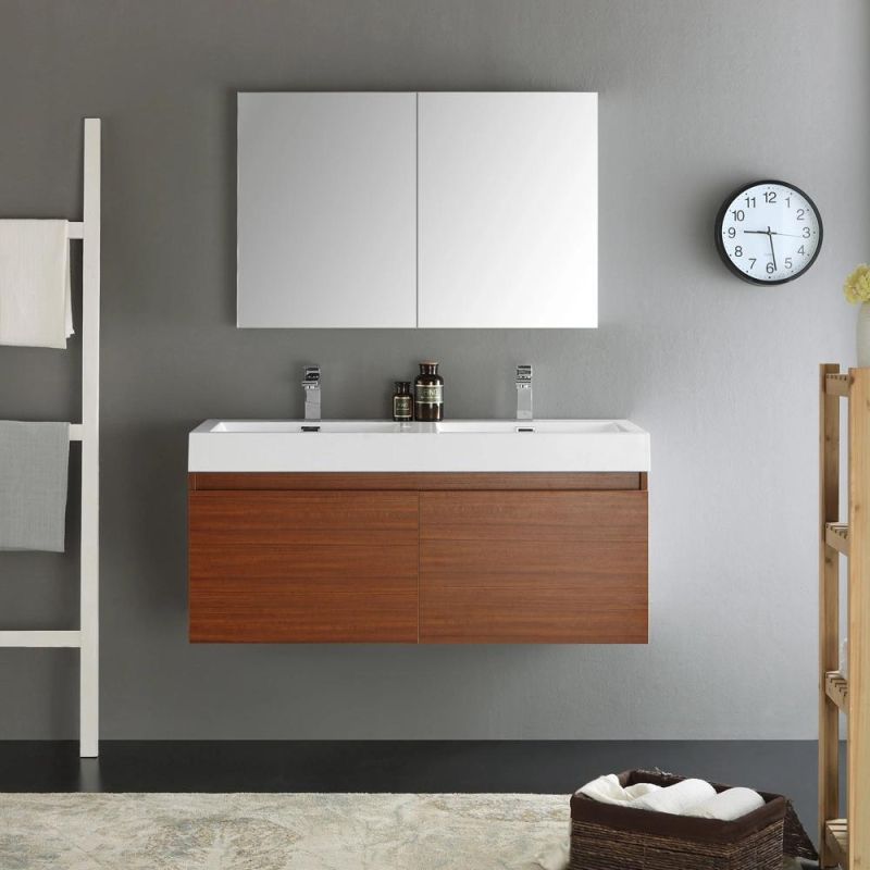 Factory Wholesale Modern Design Bathroom Furniture Sanitary Ware Basin Cabinet Wall Mounted Bathroom Vanity