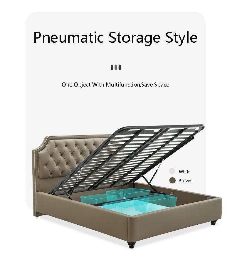 Bedroom Modern Furniture Apartment Iron Frame Storage Bed