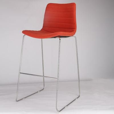 Hot Selling Foot Chair Restaurant Furniture Iron Art Modern Silver Metal Stool Bar Chair