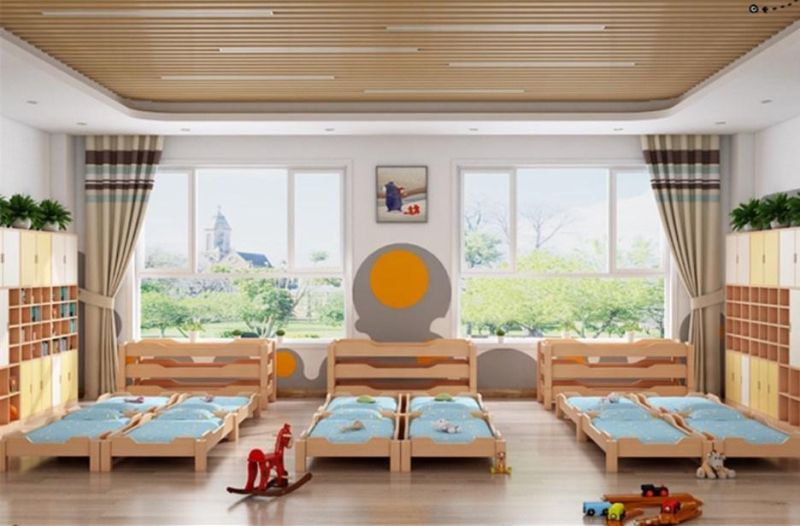 Modern Kids Bedroom Furniture Children Wood Bed Kidergarten School Furniture