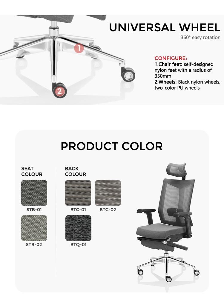 All Black Color Modern Guangzhou Office Mesh Fabric Smart Boss High Back Ergonomic Executive Office Chair